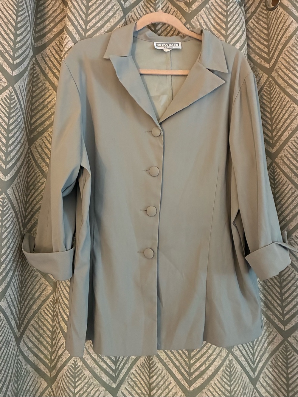 Dress Barn Women's Sage Green Button-Front Jacket